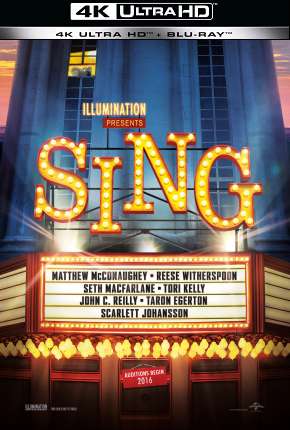 Capa do Filme Sing - Quem Canta Seus Males Espanta - 4K (2016) – pôster oficial