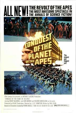 Capa do Filme Conquista do Planeta dos Macacos - Conquest of the Planet of the Apes (1972) – pôster oficial