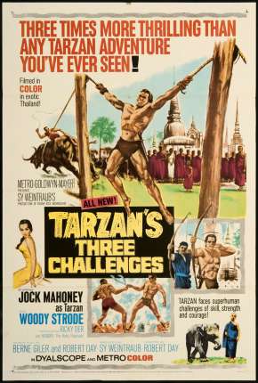Capa do Filme Os Três Desafios De Tarzan (1963) – pôster oficial