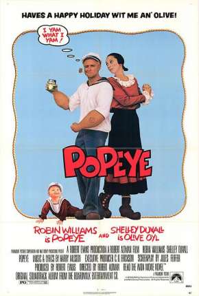 Capa do Filme Popeye (1980) – pôster oficial