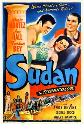 Capa do Filme A Rainha do Nilo / Sudan (1945) – pôster oficial