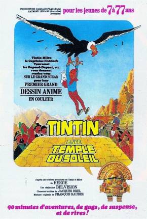 Capa do Filme As Aventuras de Tintin - O Templo do Sol (1969) – pôster oficial