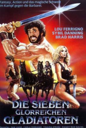 Capa do Filme Os Sete Magníficos Gladiadores (1983) – pôster oficial
